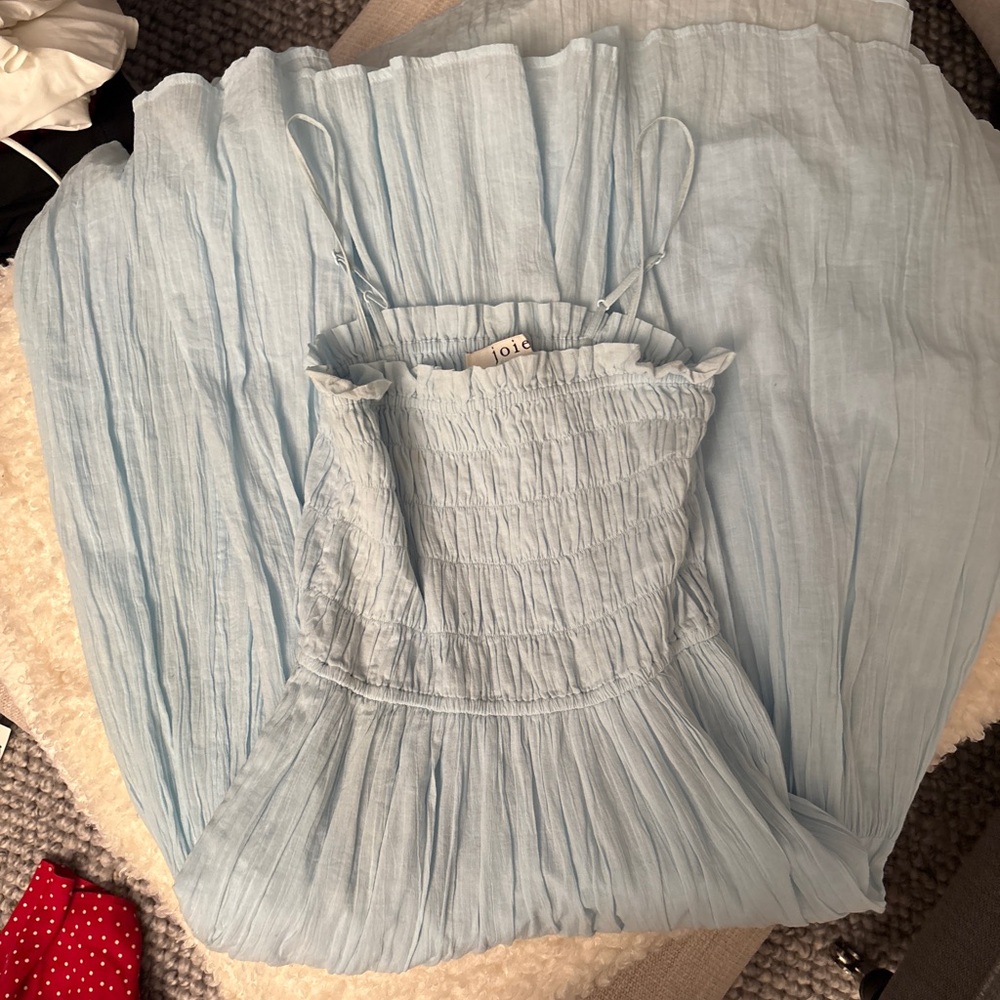 Joie Lesse Midi Cotton Dress in Blue - Picture 10 of 10